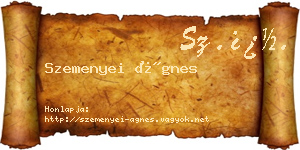 Szemenyei Ágnes névjegykártya